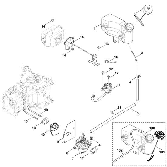 Picture of G - Carburatore, condotto carburante XT-800 (XT800-3089)